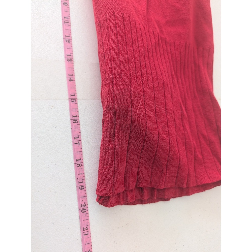 Vintage Worthington Red Ribbed Knit Button Front Cardigan Sweater V-Neck Medium - Picture 13 of 14